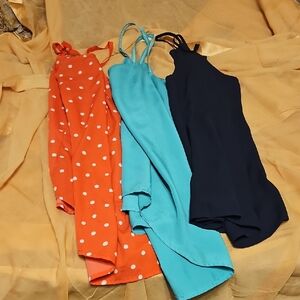 Set of Three Sleeveless Shirts - Polka Dot, Blue, and Black